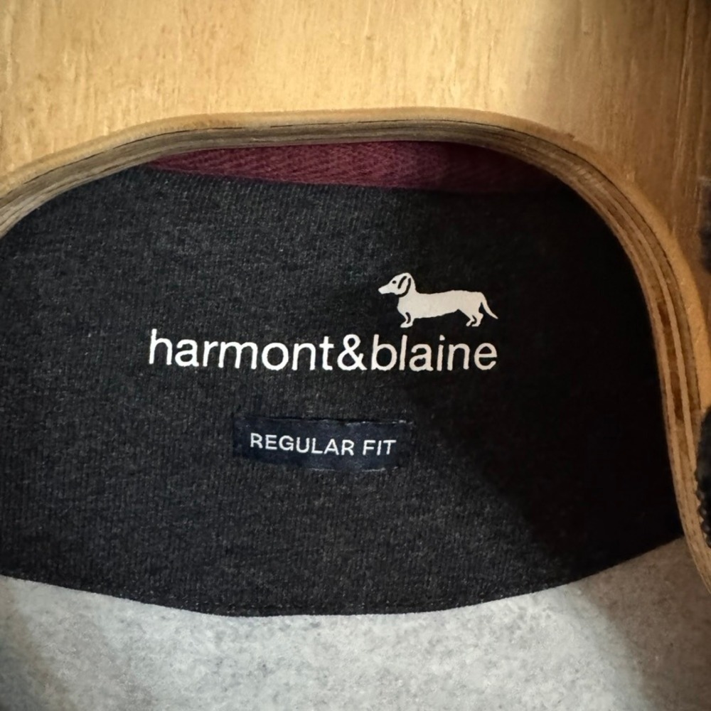Harmont & Blaine Mens Full Zip Sweatshirt Gray Fleece Mock Neck XL F0KO09021211 - Picture 3 of 10